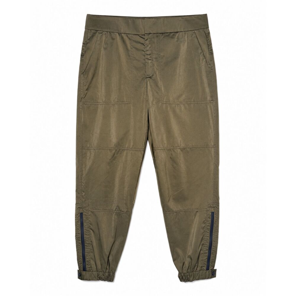 Athleta Radiant Jogger Pants Women’s 16 Tortuga Olive Brown Satin Zip Ankle